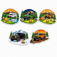Autocollants personnalisés pour camping-car, autocollants en PVC découpés à la forme, résistants aux UV et imperméables, autocollants personnalisés pour voiture, pour fenêtre de véhicule, camion, camping, impression