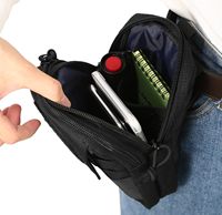 Pochette tactique verticale MOLLE EDC, sac organisateur d'équipement pour smartphone à double fermeture éclair