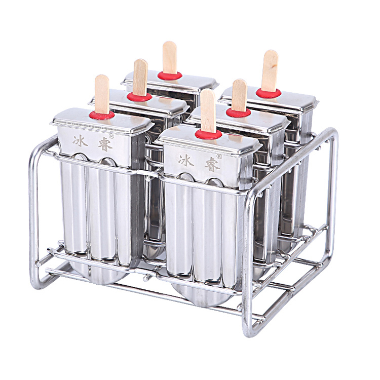 Домашняя самодельная форма для фруктового льда с 6 емкостями, набор из нержавеющей стали 304, формы для фруктового льда, круглая металлическая форма