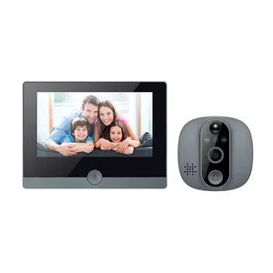 Tuya Smart WiFi Video Door Phone 1080P/120 Cámara con pantalla LCD de 4,3 pulgadas 24H PIR Detección de movimiento Ojo para apartamento