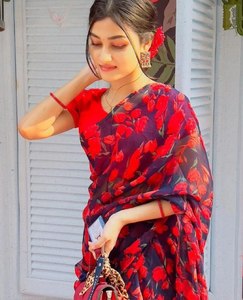 Modern Georgette Saree para bodas Diwali Graduations-Producto de tendencia - Product Image 6