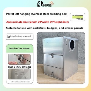 Scatola di Allevamento Verticale in Acciaio Inossidabile per <span class=keywords><strong>Pappagalli</strong></span>, Calopsiti, <span class=keywords><strong>Parrocchetti</strong></span> Monacelli e <span class=keywords><strong>Pappagalli</strong></span> di Taglia Media-Grande - Product Image 6