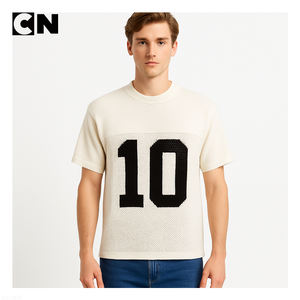 Certification BSCI Fabricant de chandails personnalisés pour hommes Chandail de football en jersey tricoté à manches courtes 100% coton pour le sport décontracté - Product Image 2