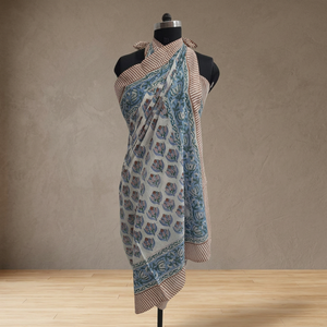 Paréo Sarong 100% Coton Pur Imprimé à la Main, Fait Main, Cache-Maillot de Bain, Vêtement de Plage, Tenue de Vacances pour Femme, Style Estival - Product Image 3