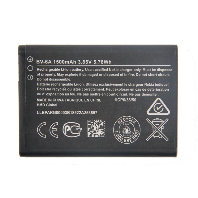 High Quality 1500mAh BV-6A BL-5C BL-4C BL-4UL Rechargeable Battery for Nokia N72 2060 3060 5250 C5-03 8110 4G Phone Batteries