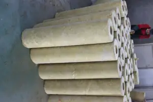 Hua Kai Material Building Waterproof Insulation 100kg/m3 Rock Wool Tube/pipe Fire Insulation 80-120/m3 220-640mm 30-100mm