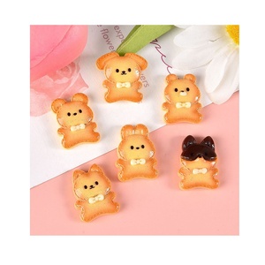 HENGXIN Mini juego de comida Animal gato oso perro zorro Koala conejo galletas dijes de resina para casa de muñecas artesanías Decoración - Product Image 1