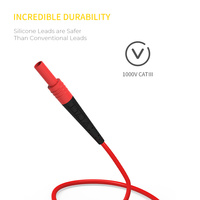 ETA4501F Fiche banane à pince crocodile cordon de test 4mm prise droite fil de connexion en silicone expérimental