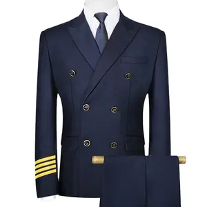 Klasik standart havayolu Pilot üniforma erkekler için