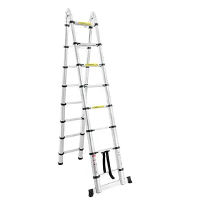 Lightweight Folding Telescopic Ladder Single Extendable Collapsible Aluminum Ladder Foldable Portable Ladder