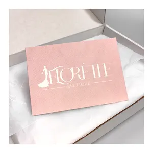 Custom Wedding Dress Luxury Hanging Label with Free Slings Special Swing Paper Product Hang Tags Thank Card Stickers Gift Boxes