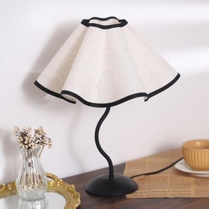 Warm Bedside Nightstand <strong>Lamp</strong> Retro <strong>Tall</strong> Table <strong>Lamp</strong> with Fabric Shade Traditional Desk <strong>Lamp</strong> Black Base for Bedroom <strong>Living</strong> <strong>Room</strong> - Product Image 3