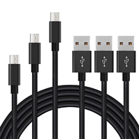 3M Nylon Tressé V8 Micro USB Data Cable Charger Fast Charging pour Android Mobile Phones Imprimantes Scanners Power Banks Caméras