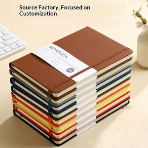 Ensemble de carnet en cuir PU relié rigide format A5 avec logo imprimé personnalisé, 100 feuilles, style professionnel, cadeau pour le bureau, l'école - Product Image 3