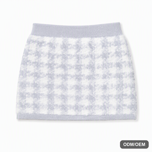Set Due Pezzi Invernale in Maglia Effetto Visone per Donna, <span class=keywords><strong>Cardigan</strong></span> <span class=keywords><strong>Pied</strong></span>-<span class=keywords><strong>de</strong></span>-<span class=keywords><strong>Poule</strong></span> 12GG e Minigonna - Product Image 3