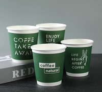 Gobelets à café jetables en papier kraft à double paroi du fabricant, tailles 8oz, 10oz, 12oz avec style gaufré