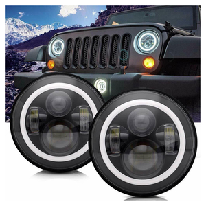 Nuevo <span class=keywords><strong>7</strong></span> pulgadas alto brillo Auto conversión motocicleta faro vehículo LED faros delanteros para coche todoterreno Wrangler - Product Image 1