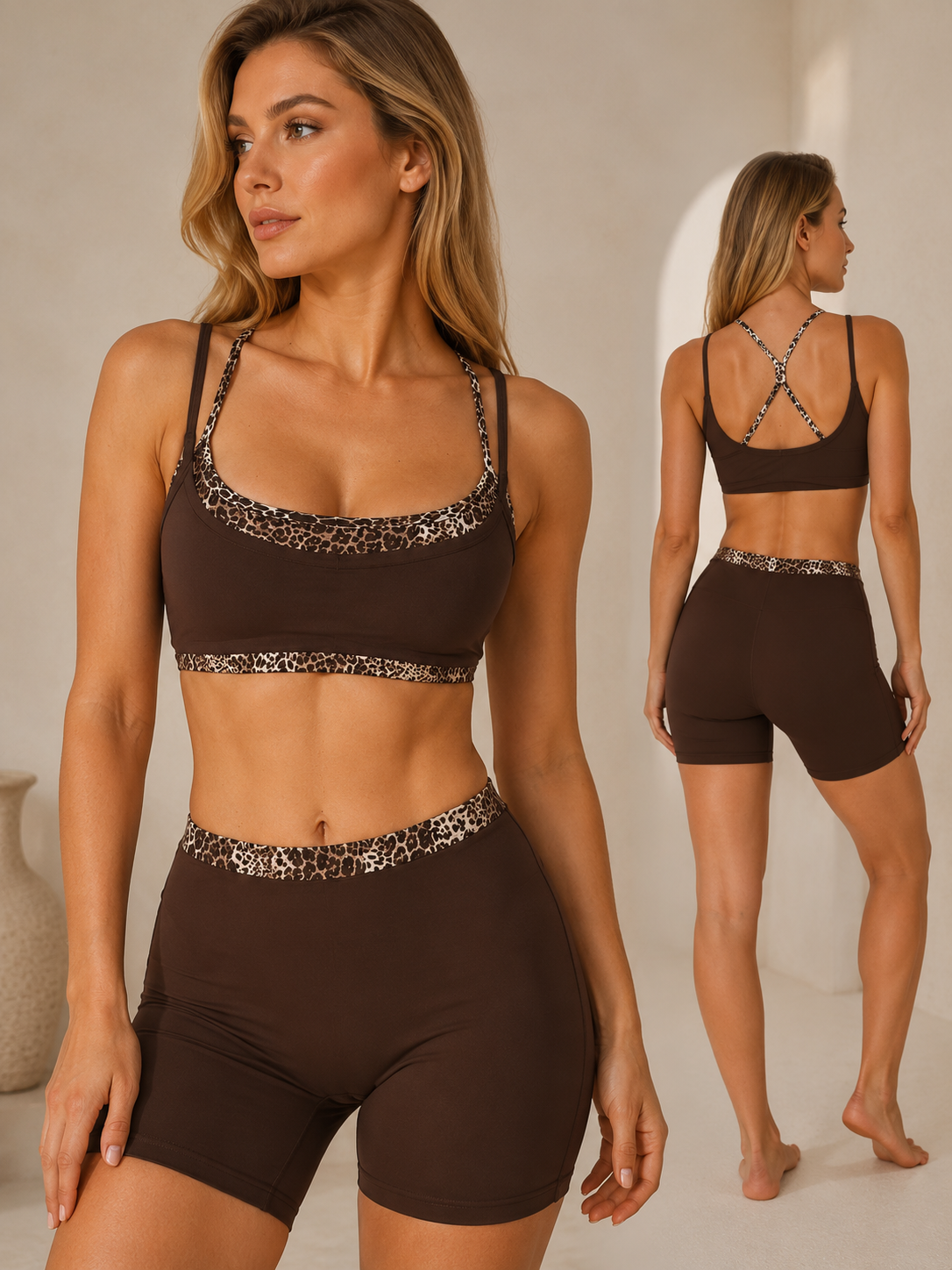 Factory-direct Color-block Design Eye-catching Slimming Quick-drying Defined Lines Built-in Chest Pads High-waisted Yoga Set