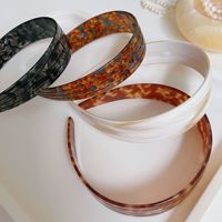 Serre-tête large en acétate fait main style coréen, motif léopard et écossais, minimaliste et polyvalent, pour femme