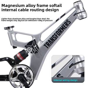 Bicicleta de Montaña de 7 Velocidades con Suspensión Completa, Cuadro de Aleación de Magnesio, Frenos de Disco Dobles, Pedales Ordinarios, Bicicleta de Carretera y Senderismo para Adultos Unisex - Product Image 4
