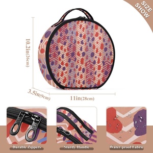 Trousse de Maquillage Rigide Ronde de Voyage pour Filles, Sac de Rangement Cosmétique et Bijoux, Sac de Maquillage Économique - Product Image 3