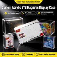 Boîte de présentation en acrylique transparente résistante aux UV à 99 %, boîte de protection magnétique solide pour collection de cartes de jeux TCG