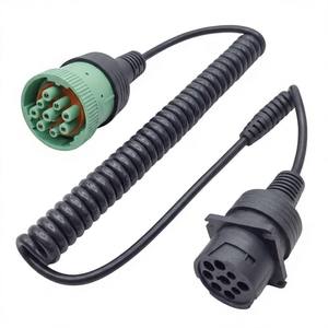 Câble adaptateur de diagnostic automobile personnalisé J1939 Type <span class=keywords><strong>2</strong></span> mâle vers Type 1 femelle, à âme en cuivre, enroulé en spirale, avec gaine PVC - Product Image 1