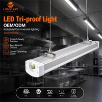 Luminaire LED Tri-Proof Suspendu Commercial IP65 IK10 8 pieds 120W 110V ETL Garantie 5 Ans Étanche pour Parking