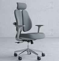 Chaise de bureau exécutive ergonomique moderne en maille confortable, nouveau design, accoudoirs réglables, gris, garantie 5 ans pour de longues heures de travail