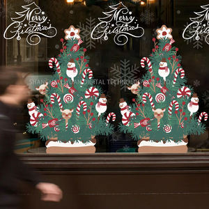 <span class=keywords><strong>Autocollant</strong></span> inversé en verre personnalisé de <span class=keywords><strong>vitrine</strong></span> d'atmosphère de Noël, <span class=keywords><strong>autocollant</strong></span> de décoration de fenêtre à paillettes, gel Eid Mubarak - Product Image 2