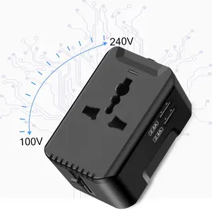 Adaptateur de voyage Offre Spéciale avec adaptateur universel à double port USB, adaptateur de prise UK EU AU US