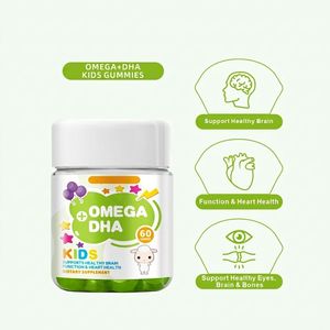 HDK Omega + DHA Gummy OEM ODM Supplément personnalisé pour la santé du <span class=keywords><strong>cerveau</strong></span> et du cœur avec huile de poisson et vitamine D3 - Product Image 1
