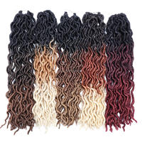LW-67QT Cheveux Tressés Wavy Locs Twist Extensions de Cheveux Type Dreadlock pour Tresses VAST Gypsy Locs Crochet Goddess Faux Locs Ombre Bouclés