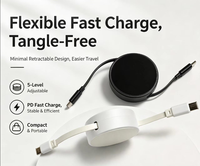Kabel Data Pengisian Cepat Tipe-C Hitam Putih.