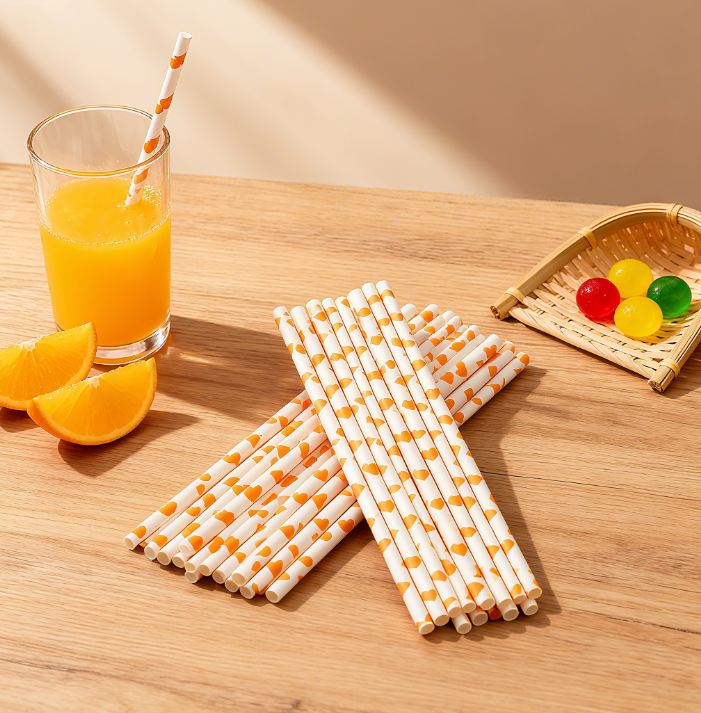 Custom Printed 100% Biodegradable Paper Straw Eco Friendly Disposable Drinking Straw for Party Decoration Suppliers