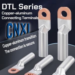 CNXI DTL série bornes à sertir bimétallique T2 cuivre aluminium Compression câble cosse haute conductrice métallique tubulaire connexion - Product Image 1