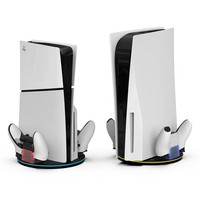 Support de charge vertical HC-A3777 pour Slim/Console avec double station de charge et lumière RGB (blanc et noir)
