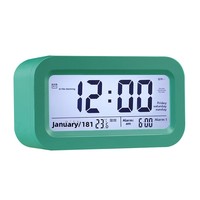 Réveil électronique à haut volume YAOQIU avec affichage numérique LED, diffusion vocale, mesure de l'humidité, fonctionne sur piles, design moderne