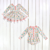 Barboteuse pour bébé personnalisé pour garçons et filles Ensemble de vêtements t-shirt et short pour enfants Vente en gros Tenue de bébé pour Pâques