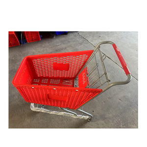 Highbright Plastic Large Capacity Unfolding Hand <b>Trolley</b> Supermarket Shopping Cart 5-inch Casters - Product Image 4