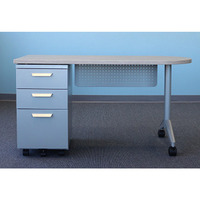 Bureau d'enseignant pour salle de classe, table d'ordinateur pliable avec tiroirs pour ordinateur portable