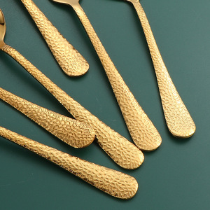 Cuillère de service en acier inoxydable martelé, grande cuillère ajourée pour salade et légumes, idéale pour les buffets d'hôtel et les vaisselles communes - Product Image 3