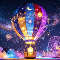 Lanterne géante 3D personnalisée en forme de montgolfière, décoration extérieure pour parcs à thème, carnaval, spectacle de lumière coloré pour événements festifs