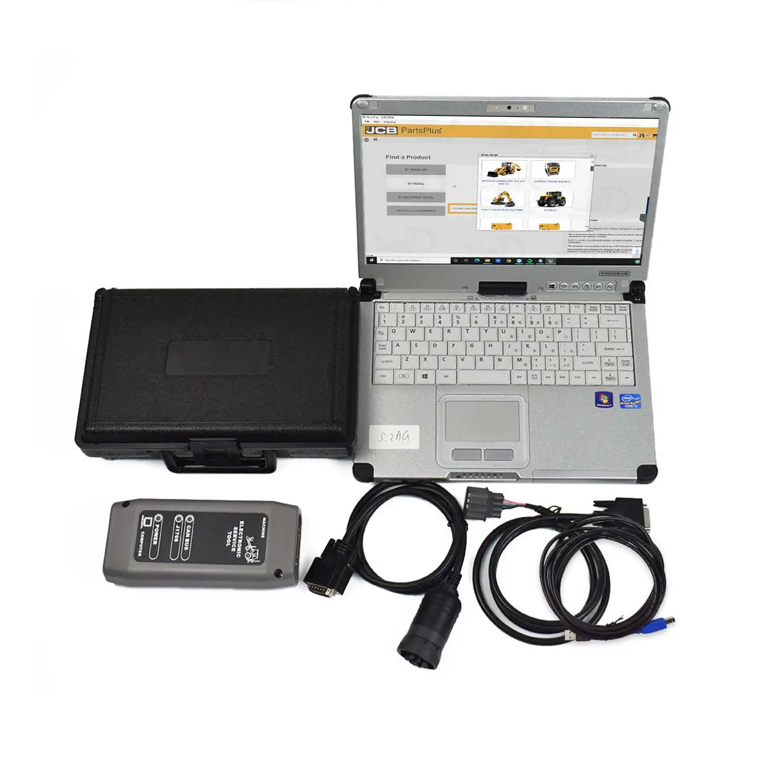 Suku Cadang Master Servis JCB CF52 Laptop + Jcb Alat Pemindai Diagnostik JCB Alat Servis Elektronik Set Lengkap