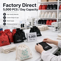 Pochette en coton sergé réutilisable avec logo personnalisé, sac à poussière en toile pour vêtements et chaussures, sacs à cordon en coton mislin