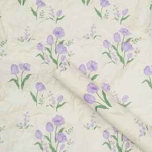Papier d'emballage floral exquis style campagnard, motif tulipes de printemps, pour emballage de fleurs et DIY - Product Image 4