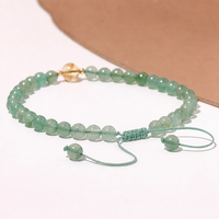 Bracelet de cheville personnalisable en perles de verre vertes style bohème vintage, cordon noir réglable avec nœud coulissant, bijou unisexe pour fêtes estivales