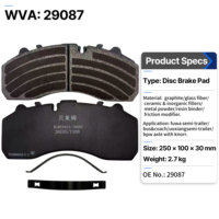 Plaquettes de frein pour camion WVA 29087, fabricant OEM, vente en gros pour pièces de remorque de véhicules commerciaux