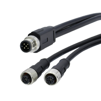 Séparateur de Type Y moulant, connecteur de capteur circulaire mâle M8, 4 broches de câble PUR 26AWG x 4C rencontre IP67 pour uniques automobiles