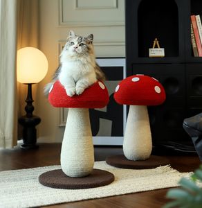 Simpatico fungo Design gatto torre albero giocattolo per l'arrampicata giocando in legno torre del gatto con corda di Sisal gatto Scratcher albero - Product Image 6